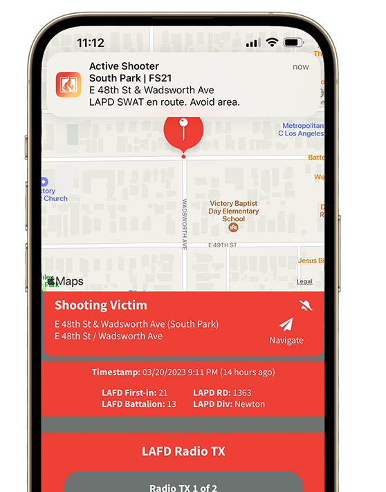 l911 screenshot screenshot of LAIT911 mobile app